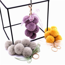 Wholesale Creative Grapes Plush Fashion Key Chains Pendant Promotional Gift